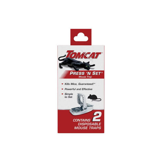 Tomcat 2pk Press 'N Set Mouse Trap: Easy-to-Use, No Assembly Required, Indoor & Outdoor Rodent Control