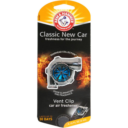 Arm & Hammer Car Air Freshener, Classic New Car, Vent Clip