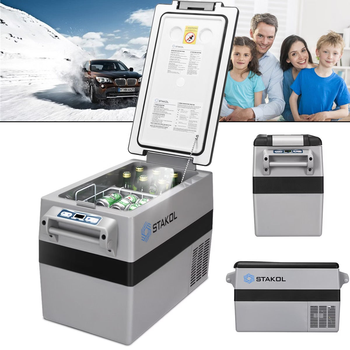 44 Quarts Portable Electric Car Cooler Refrigerator/Freezer Compressor for RVs Camping