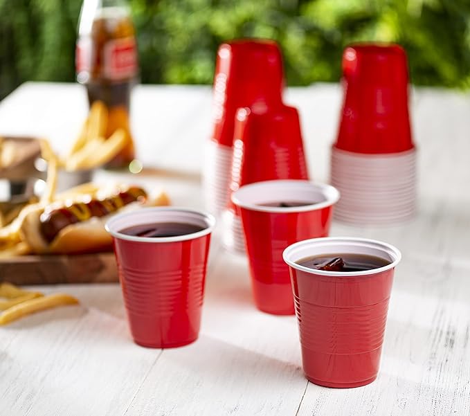 Comfy Package [12 oz. - 40 Count Disposable Plastic Red Cups, Party Drinking Cups for Events and Everyday Use