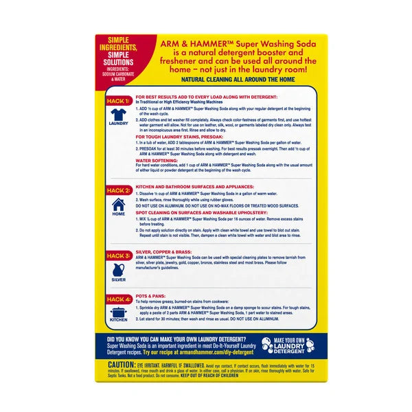 Arm & Hammer Super Washing Soda Detergent Booster & Household Cleaner