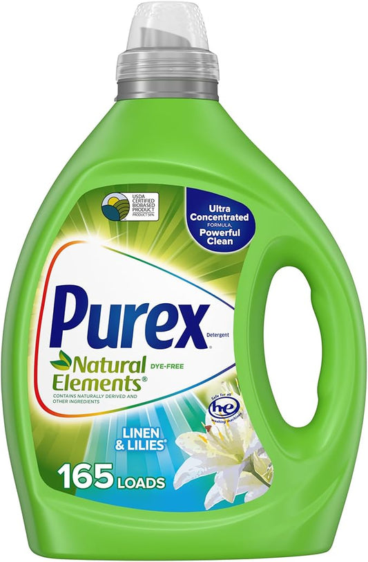 Purex Liquid Laundry DetergentPurex Liquid Laundry Detergent, Ultra Concentrated, Natural Elements Linen & Lilies, 82.5 Ounce, 165 Loads