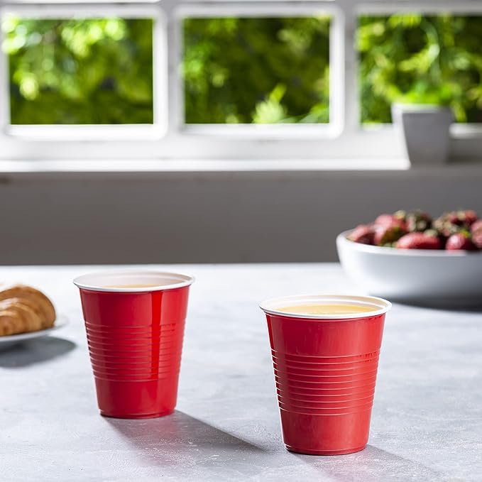 Comfy Package [12 oz. - 40 Count Disposable Plastic Red Cups, Party Drinking Cups for Events and Everyday Use