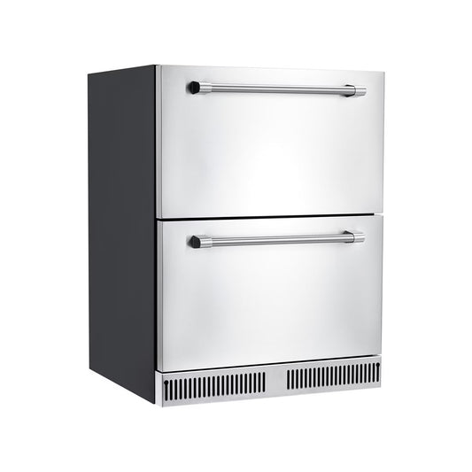24 Inch Outdoor Drawer Fridge, Counter Double Drawer Beverage Refrigerator