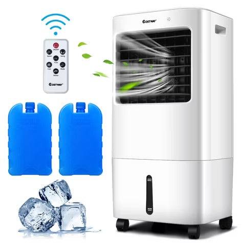Costway Evaporative Portable Air Cooler Fan & Humidifier with Remote Control 7.5 Timer