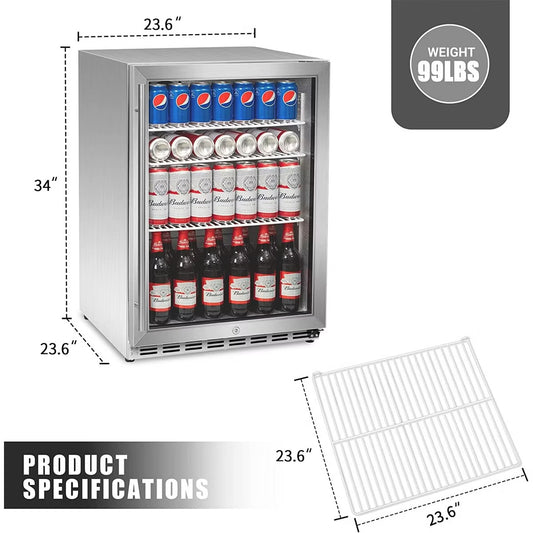 4.5 Cu.Ft Mini Fridge with Freezer – Double-Door Compact Refrigerator w/ 5-Temp Adjustable Thermostat