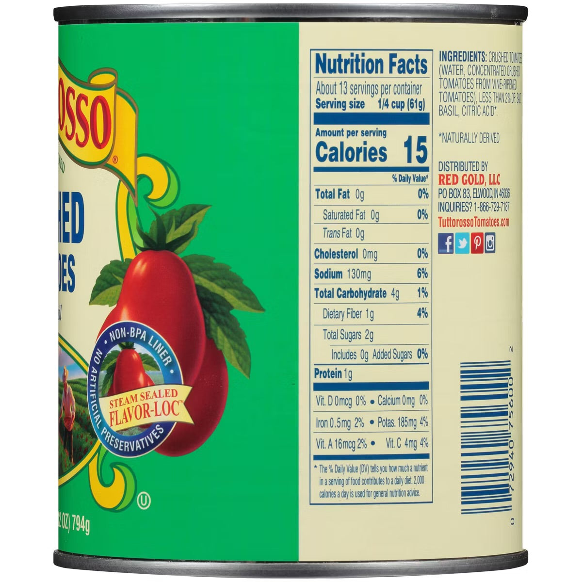 Tuttorosso Crushed Tomatoes with Basil 28oz