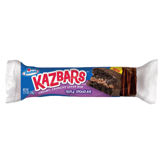 Hostess Kazbars Fudge Coated Chocolate Cake, Chocolate and Carmel Filling, 2.75oz