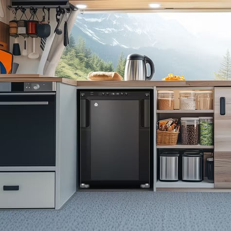 45L RV Refrigerator,APP Control,Refrigeration range (-4℉-46℉),3 levels((H/M/L)) of battery protection, mini fridge for camping, picnics, road trips