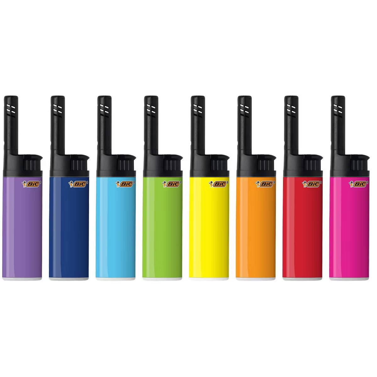 2ct BIC EZ Reach Birthday Pocket Lighters: Multicolor Butane Clean Burning Candle & Torch Lighter Wand