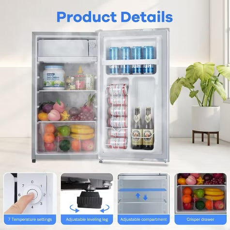 3.2 Cu.Ft Mini Fridge With Freezer