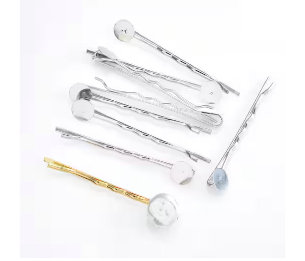 Bobby Pins with 8mm Circle Blanks, 25ct. by Bead Landing™