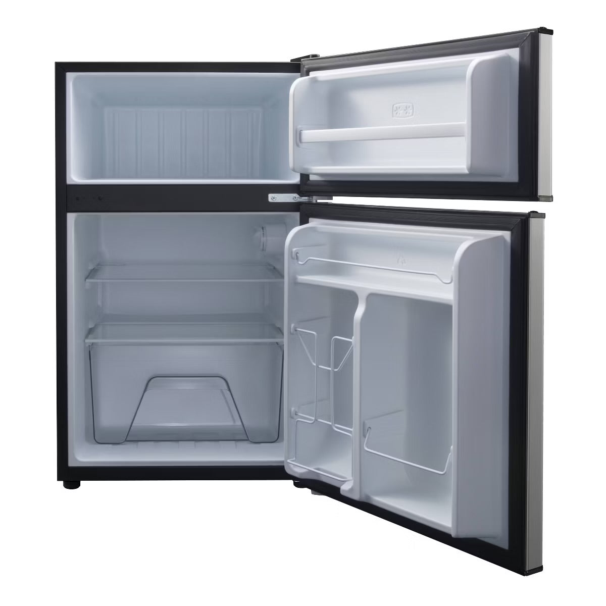 Whirlpool 3.1 cu ft Mini Refrigerator Stainless Steel WH31S1E: Energy Star Certified Dorm Fridge, Reversible Door, 2 Shelves