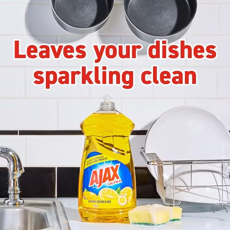 Ajax Lemon Ultra Super Degreaser Dishwashing Liquid Dish Soap