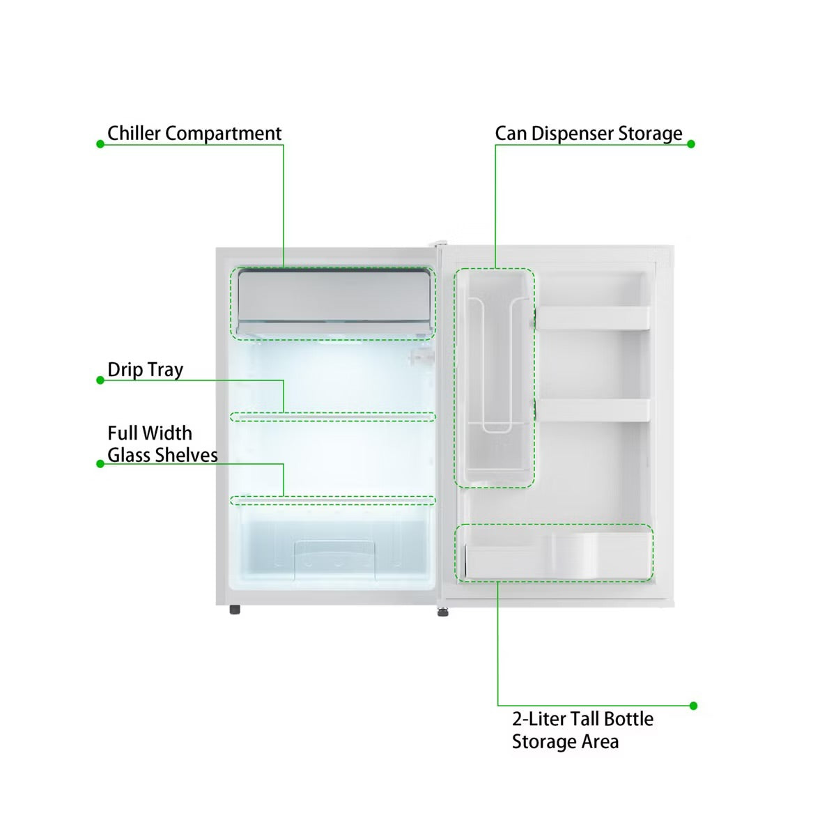4.3 Cu.Ft Mini Fridge with Freezer, Single Door Mini Fridge, 7 Settings Temperature Adjustable