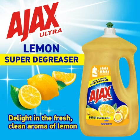 Ajax Lemon Ultra Super Degreaser Dishwashing Liquid Dish Soap