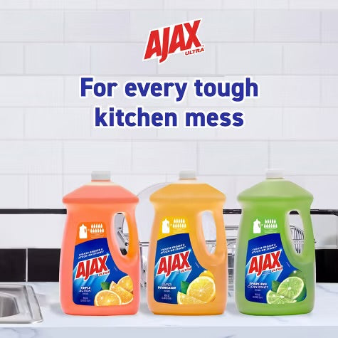 Ajax Lemon Ultra Super Degreaser Dishwashing Liquid Dish Soap