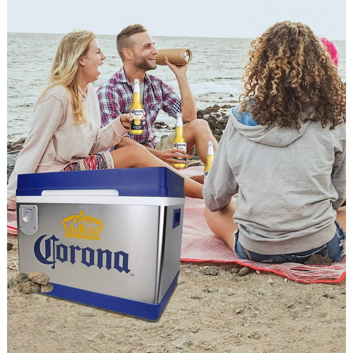 Corona Cruiser 12V Cooler, 24 Bottle Portable Fridge, AC/DC 45L /48qt