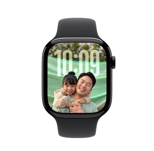 Apple Watch Series 10 GPS 42mm jet Black Aluminum Case with Black Sport Band - S/M