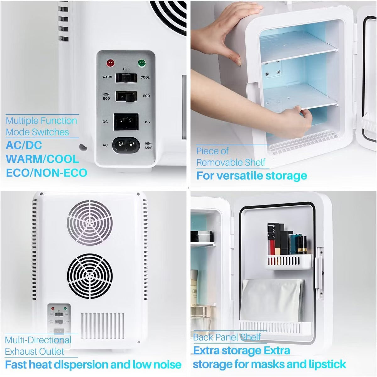 AstroAI Mini Fridge,15 Can 10 Liter Mini Refrigerator Cooler Warmer, AC/DC Thermoelectric Skincare Fridge for Beverage, Bedroom