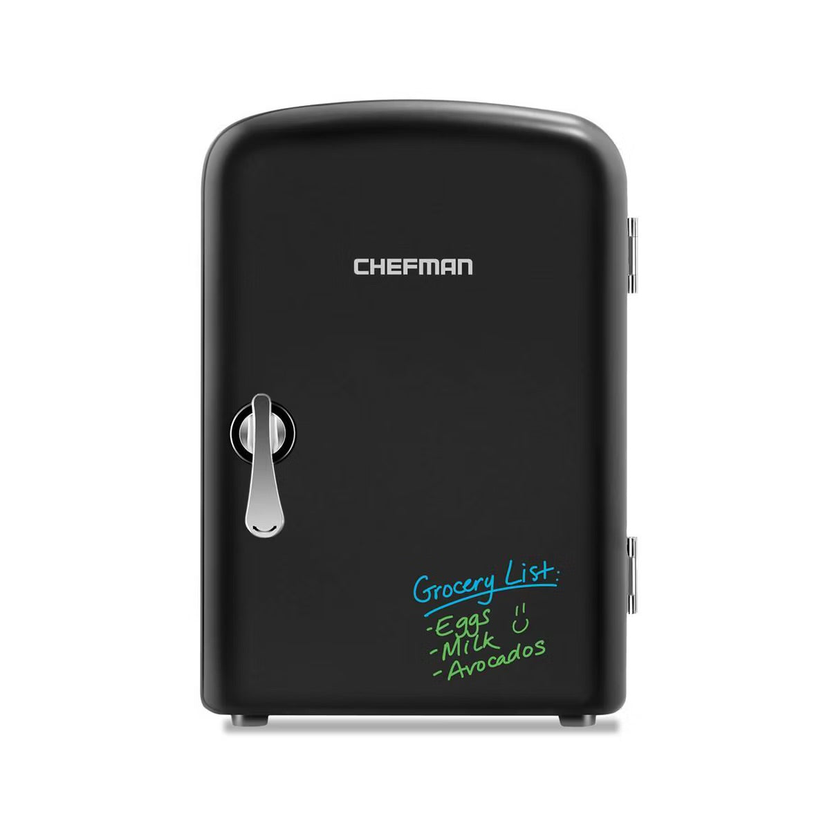 Chefman Portable 6-Can Mini Fridge with Dry Erase Door - Black
