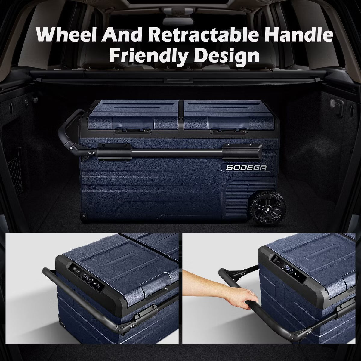 12 Volt Car Refrigerator, Portable Freezer Dual Zone APP Control, 52 Cans Fridge 12/24V DC and 100-240V AC