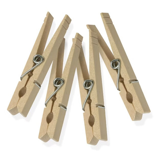 50pk Clothespins Light Brown - Wooden Clothing Pins, Hardwood, 3.25" Length, 50 Count