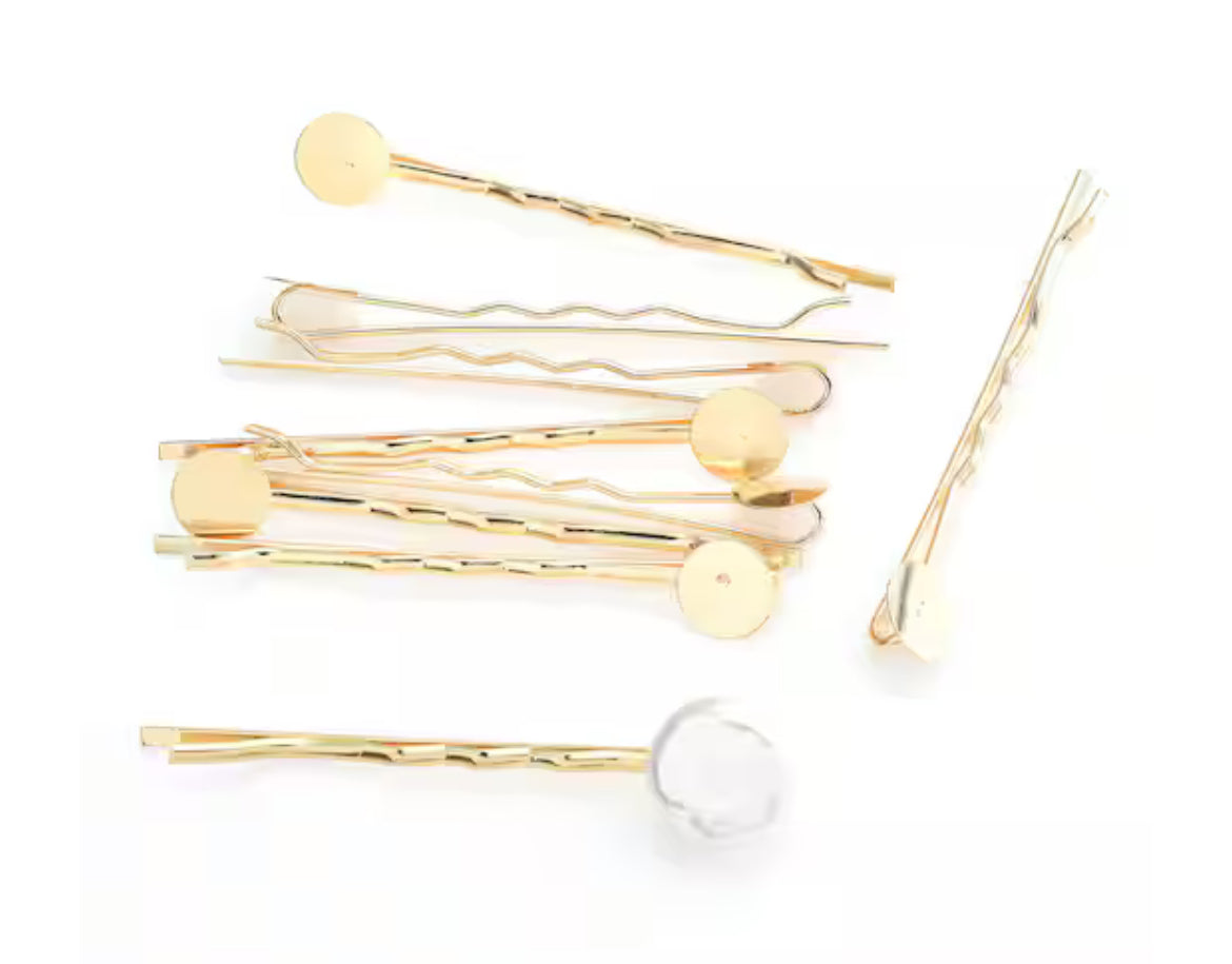 Bobby Pins with 8mm Circle Blanks, 25ct. by Bead Landing™