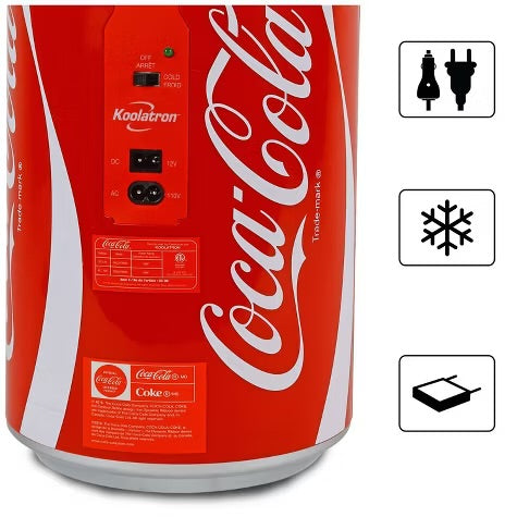 Coca-Cola 8 Can Portable Mini Fridge 12V DC 110V AC 5.4L Cooler - Red: Skincare & Beverage Thermoelectric Refrigerator