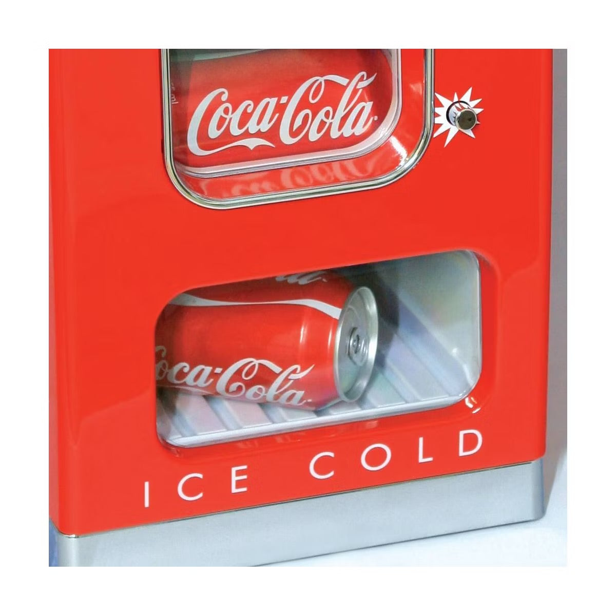 Coca-Cola Vending Machine Mini Fridge 12V DC 110V AC 10 Can Cooler - Red: Countertop Beverage Refrigerator, Thermoelectric