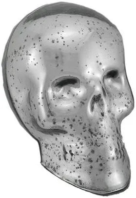Zeckos Silver Mercury Glass Skull Statue - Halloween