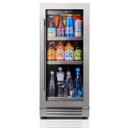 Ca'Lefort Beverage Cooler Refrigerator Soda Drink Mini Fridge 15 in. 100 Cans (12 oz.), Built-in or Freestanding Frost-Free
