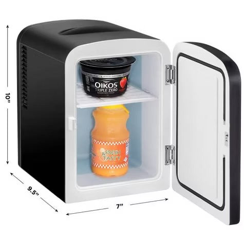 Chefman Portable 6-Can Mini Fridge with Dry Erase Door - Black