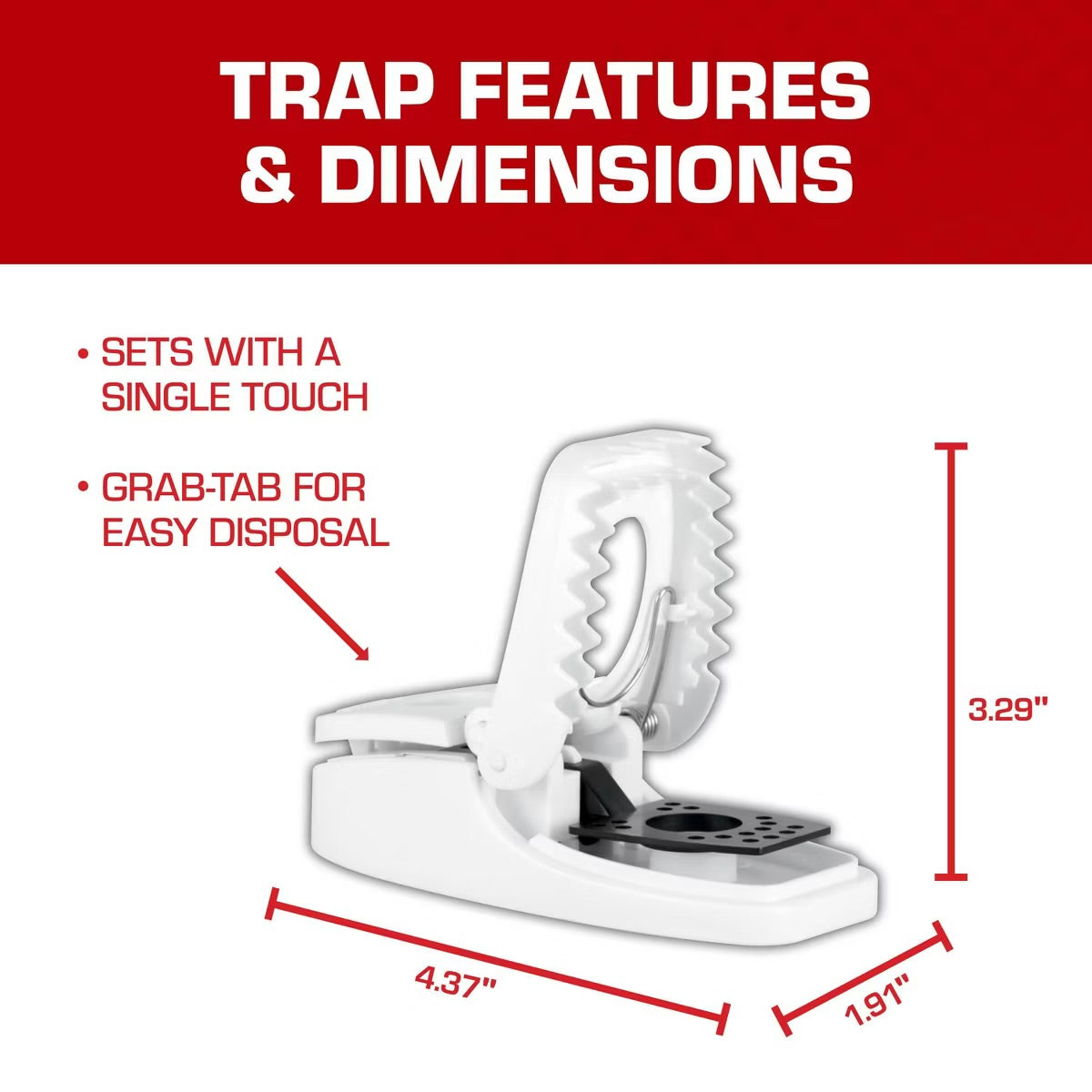 Tomcat 2pk Press 'N Set Mouse Trap: Easy-to-Use, No Assembly Required, Indoor & Outdoor Rodent Control