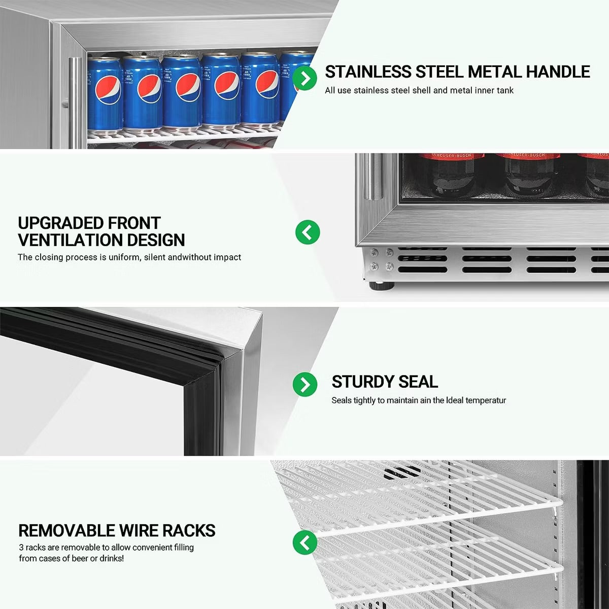 4.5 Cu.Ft Mini Fridge with Freezer – Double-Door Compact Refrigerator w/ 5-Temp Adjustable Thermostat