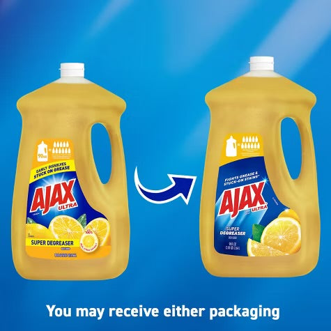 Ajax Lemon Ultra Super Degreaser Dishwashing Liquid Dish Soap
