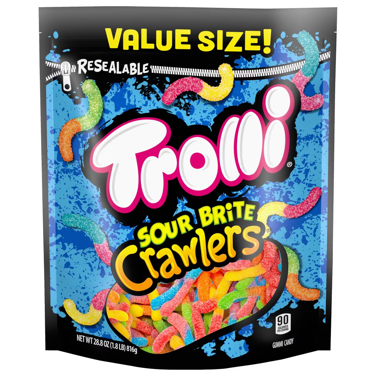 Trolli Sour Brite Candy Crawlers Gummi Worms – 28.8oz