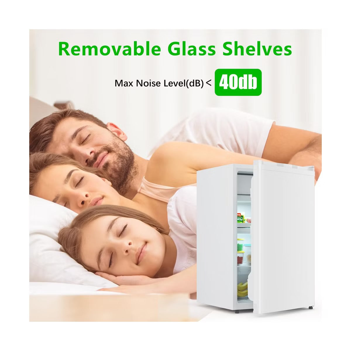4.3 Cu.Ft Mini Fridge with Freezer, Single Door Mini Fridge, 7 Settings Temperature Adjustable