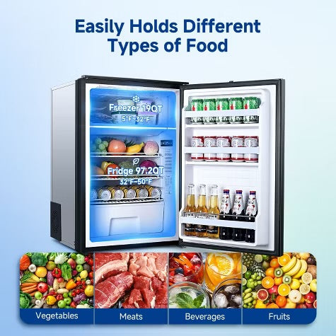 110L RV Portable Refrigerator and Freezer,Dual Modes Fast Cooling Compressor Fridge with Anti-Shock & Shake,Mini Car Fridge for Camping,Trips,Travel