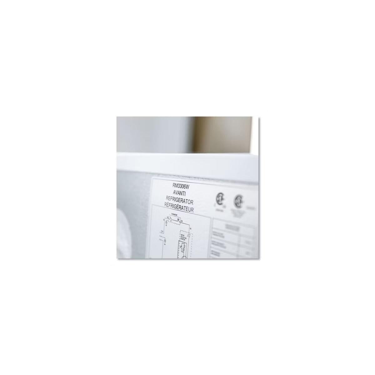 Avanti 3.3 Cu.Ft Refrigerator with Chiller Compartment, White