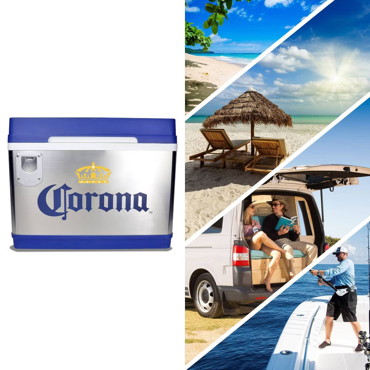 Corona Cruiser 12V Cooler, 24 Bottle Portable Fridge, AC/DC 45L /48qt