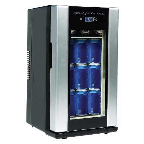 Frigidaire® 12.68-Qt./18-Cans/4-Wine-Bottles 40-Watt Retro Beverage Fridge with Temperature Control in Silver