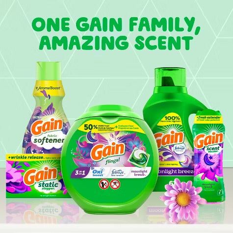 Gain + Aroma Boost Moonlight Breeze Scent HE Compatible Liquid Laundry Detergent Soap