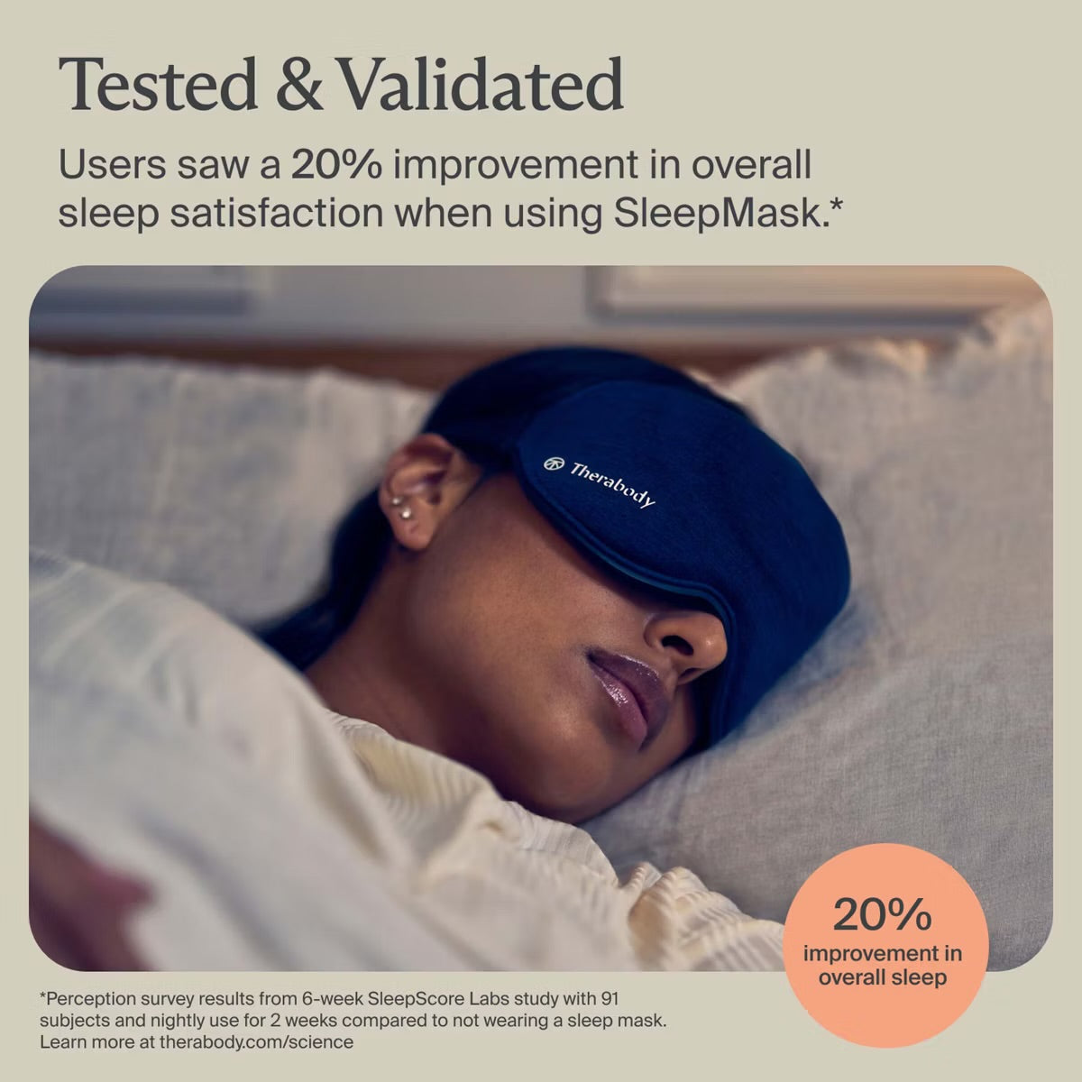 Therabody SleepMask Blackout Eye Mask with Vibration Therapy