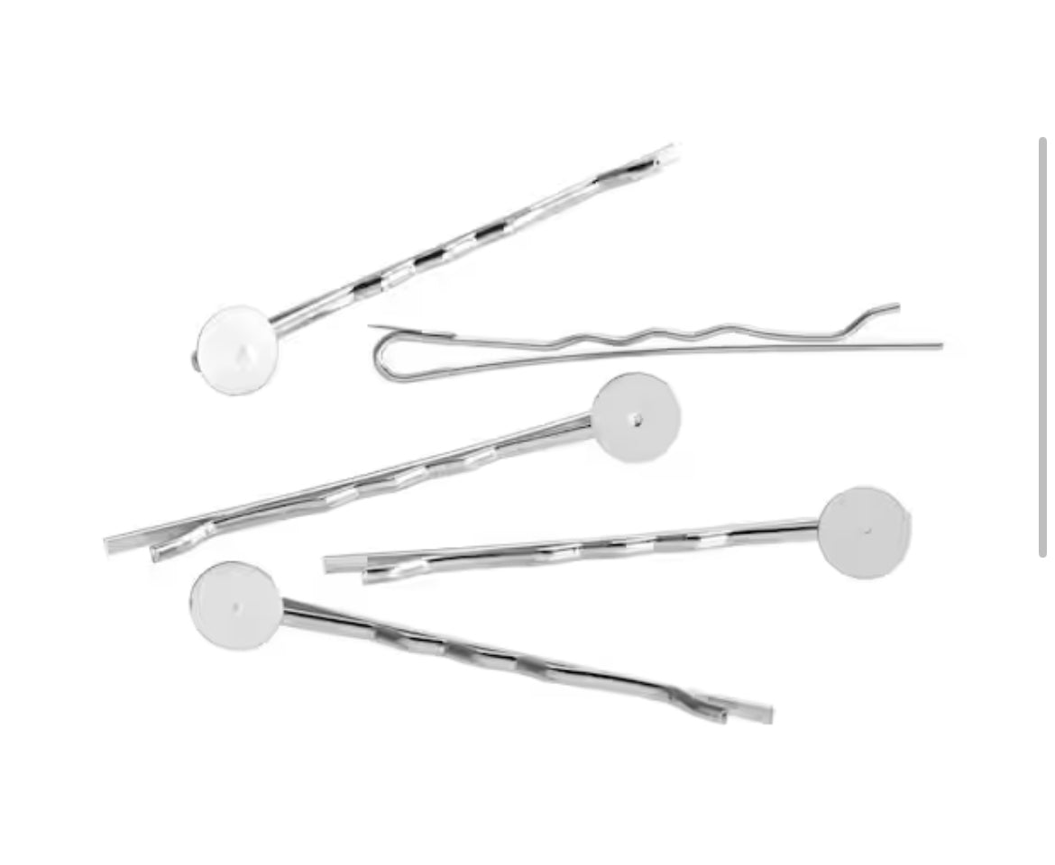Bobby Pins with 8mm Circle Blanks, 25ct. by Bead Landing™