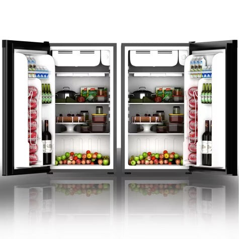 Costway 3.2 Cu.Ft. Compact Refrigerator Mini Dorm Small Fridge Freezer Reversible Door