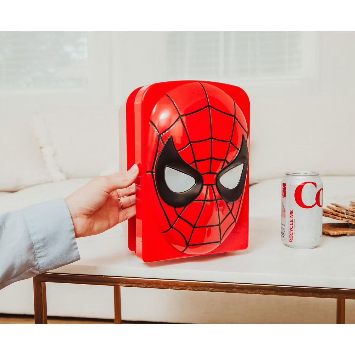 Ukonic Marvel Spider-Man 4-Liter Mini Fridge Thermoelectric Cooler | Holds 6 Cans