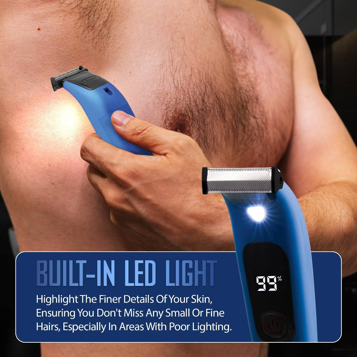 Barbasol LCD Display Rechargeable Face and Body Single Blade with Built-In Light Trimmer