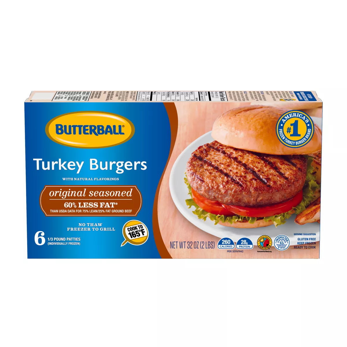 Butterball Seasoned Turkey Burger Patties - Frozen - 32oz