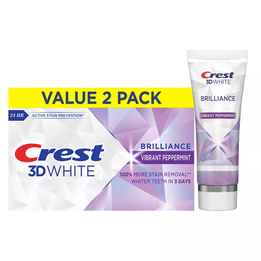 Crest 3D White Brilliance Vibrant Toothpaste - Peppermint - 4.6oz/2pk